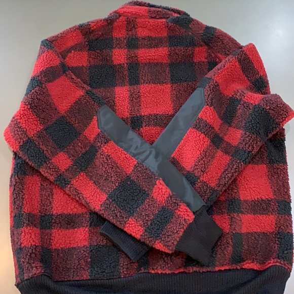 Filson Hawks Point Sherpa Fleece Jacket, Redblack , Filson coat - Picture 2 of 10